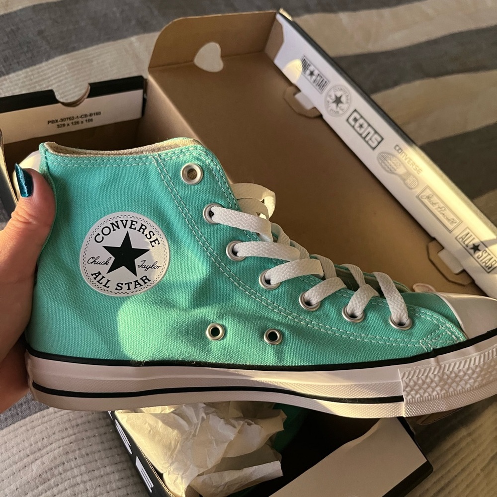 Converse Unisex High-Top Sneakers - Teal aqua blue